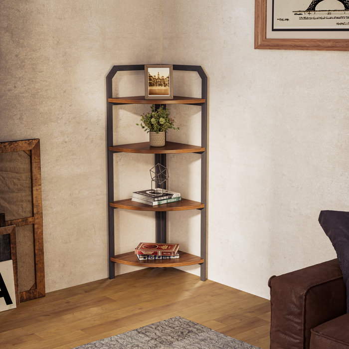 17 Stories Broomzell47.24'' H x 23.42'' W 4Tier Solid Wood Corner